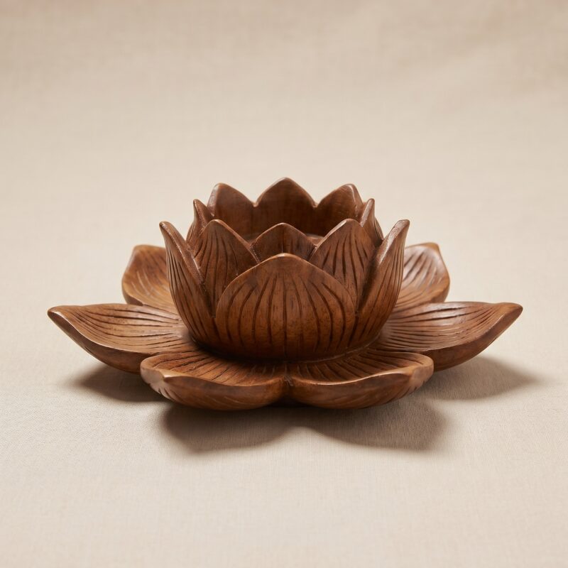Wooden Lotus Incense Holder